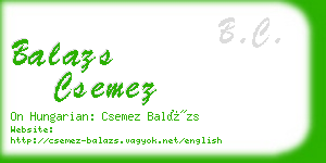 balazs csemez business card